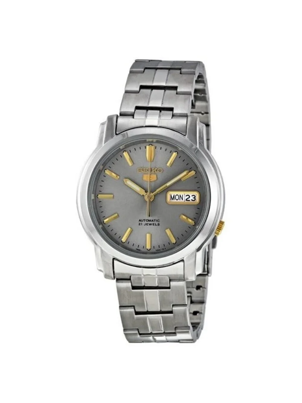 NWT Seiko 5 Automatic Grey Dial Stainless Steel Men's Watch